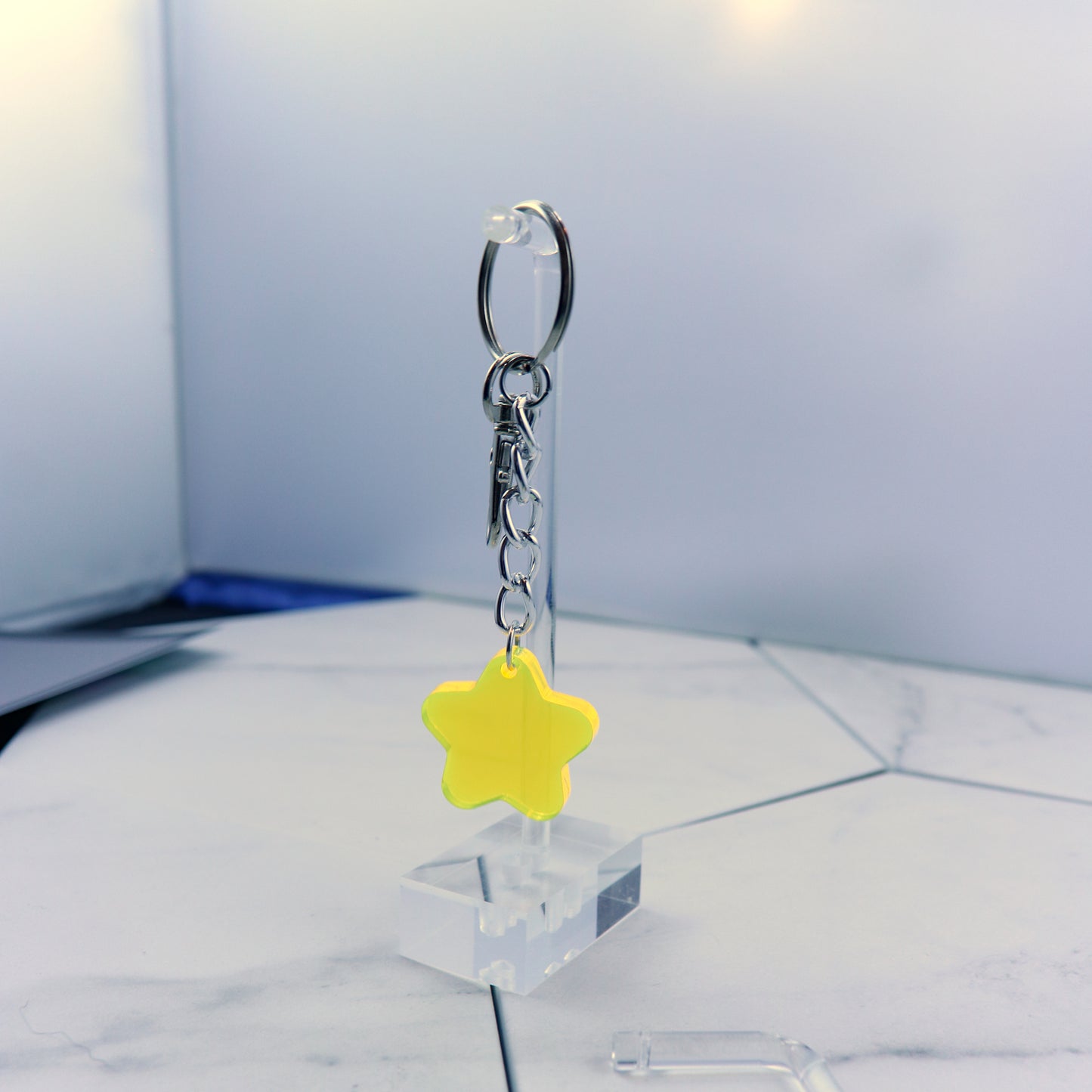 Flourescent Star Keychain